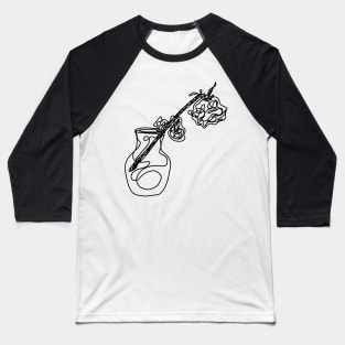 Dead Dried Flower Line Drawing Baseball T-Shirt